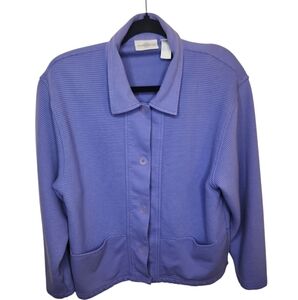 Nordstrom Women's CollectionPurple/Lilac Button Front CottonRibbed Jacket Size L